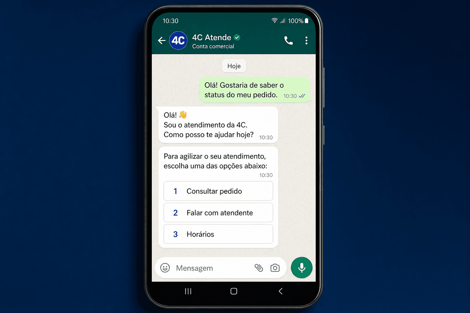 Tela de Atendimento WhatsApp